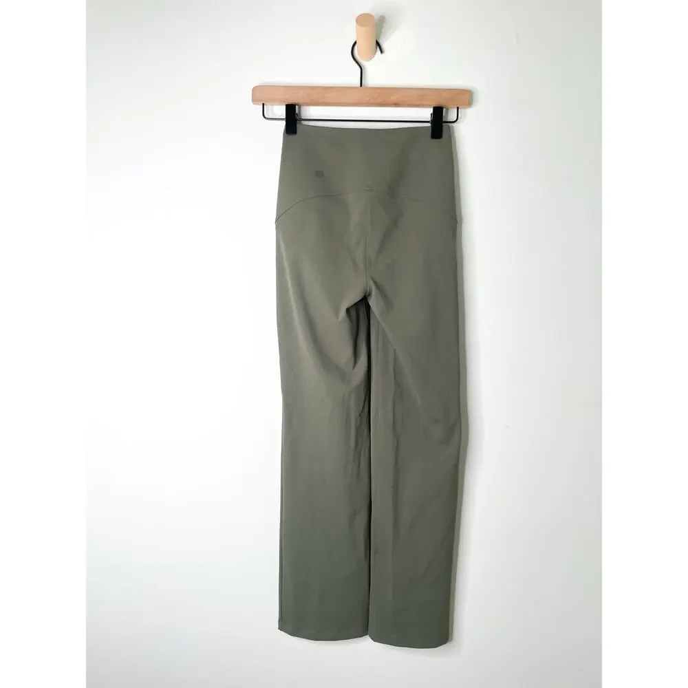 NWT Lululemon Smooth Fit Cropped Pants Size 0 Olive Green High Rise Athleisure